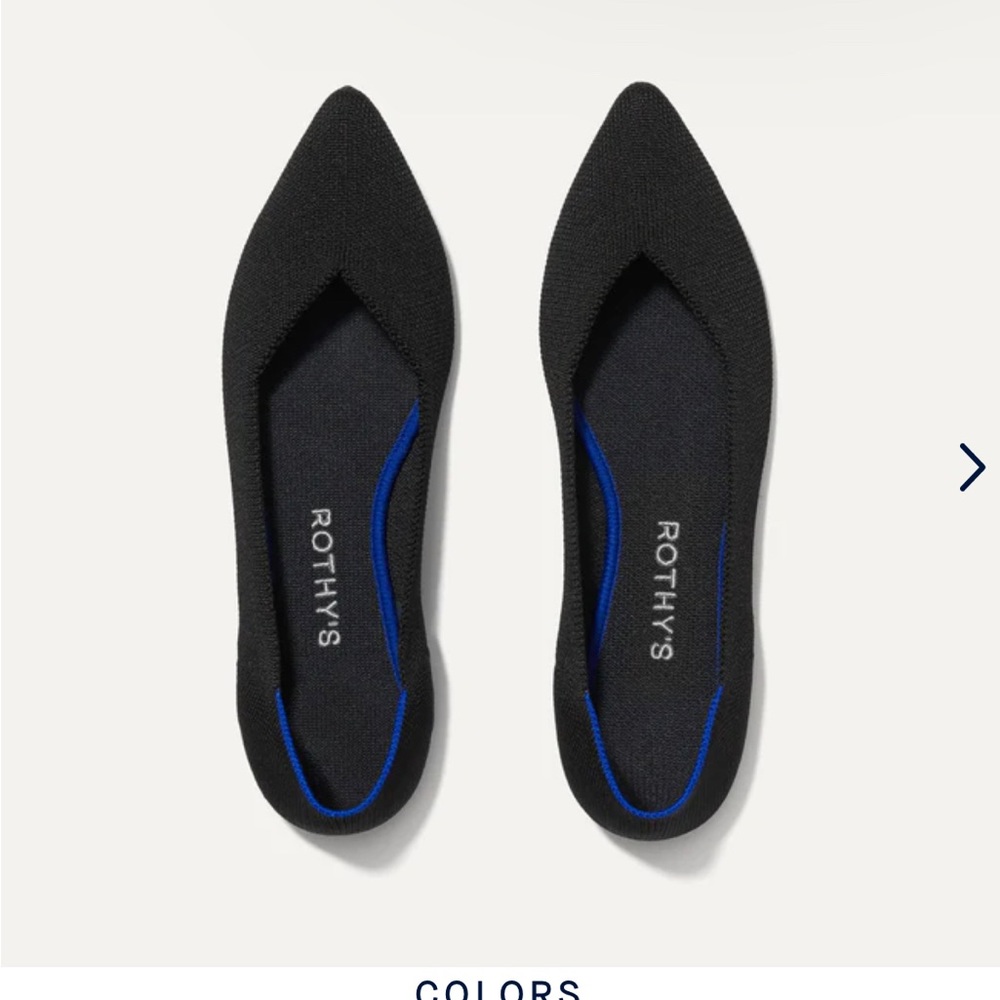 Rothys black points 9 fits like 8W worn once